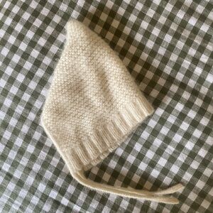 Cream Knit Baby Bonnet